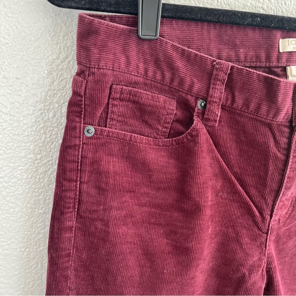 J. Crew Burgundy Skinny Stretch Corduroy Cropped Ankle Jeans 29 - Picture 3 of 9